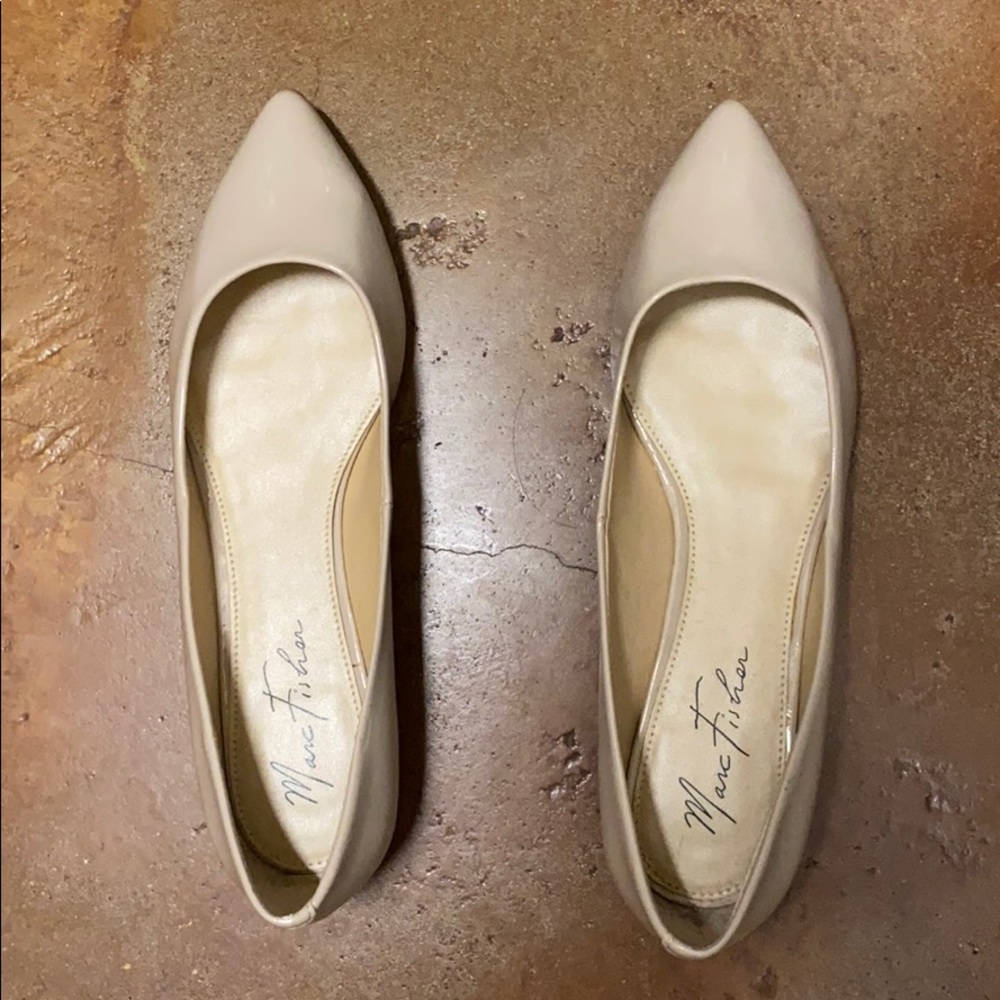 Marc Fisher Patent Leather Nude Flats